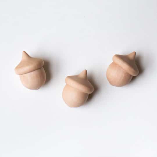 Wooden diffuser, large acorn, pack of 3